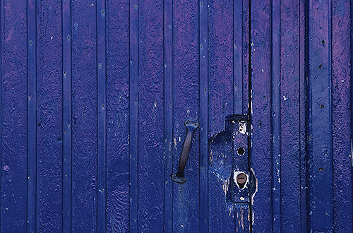 blue garage door
